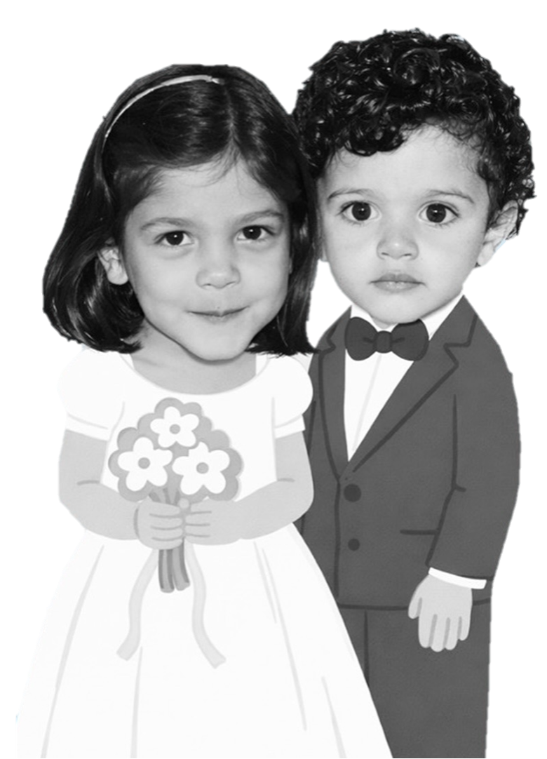 Gracinha e Sebastião em crianças